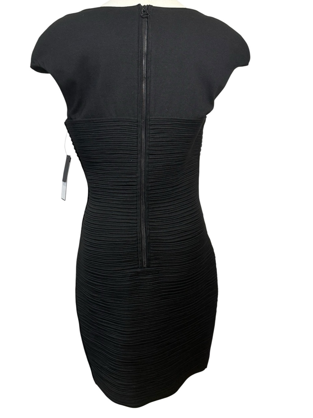 NWT - Robert Rodriguez Ribbed Bandage Bodycon Dress Black Size 10 - Picture 4 of 11